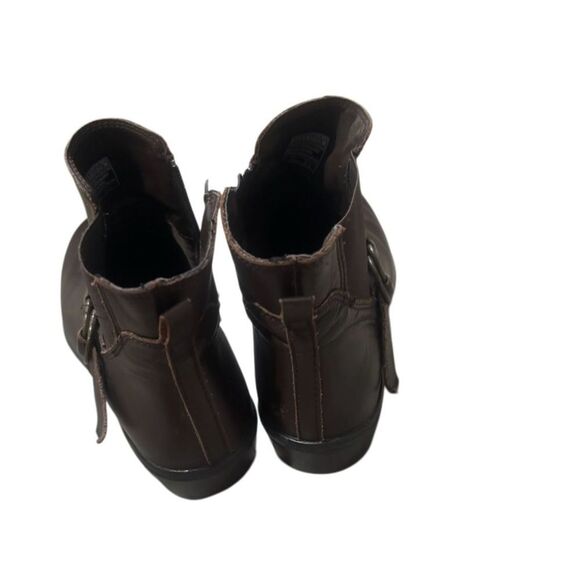 Skechers Metronome Leather Ankle Booties Chocolate Memory Foam Relaxed Fit 8.5 - Picture 3 of 6